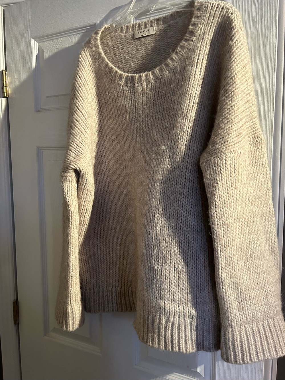 Babaton Relaxed Crewneck Sweater in Oatmeal - Wool/Alpaca